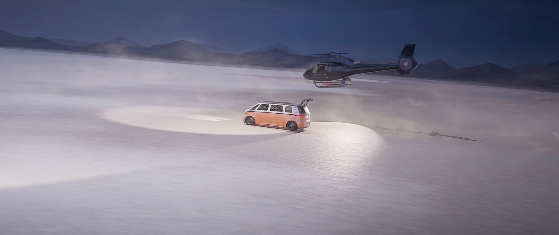 ID Buzz Concept Salt Flats Racer Created with Unreal Engine 5 - by Lee Powers